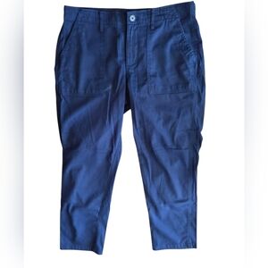 Tommy Hilfiger Navy Cotton-Lyocell Blend Pants Ankle Length Mid Rise Size Medium